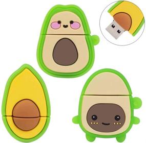 img 4 attached to 🥑 Cute Avocado USB Flash Drive Set - 3 Pack Fruit Design, 16GB USB 2.0 Thumb Drive with Silicone Casing - Perfect Computer Memory Stick, Pen Drive, Flash Disk or Jump Drive Gift Set