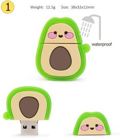 img 1 attached to 🥑 Cute Avocado USB Flash Drive Set - 3 Pack Fruit Design, 16GB USB 2.0 Thumb Drive with Silicone Casing - Perfect Computer Memory Stick, Pen Drive, Flash Disk or Jump Drive Gift Set