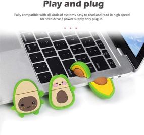 img 2 attached to 🥑 Cute Avocado USB Flash Drive Set - 3 Pack Fruit Design, 16GB USB 2.0 Thumb Drive with Silicone Casing - Perfect Computer Memory Stick, Pen Drive, Flash Disk or Jump Drive Gift Set