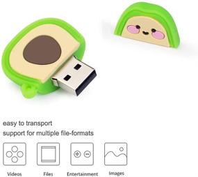 img 3 attached to 🥑 Cute Avocado USB Flash Drive Set - 3 Pack Fruit Design, 16GB USB 2.0 Thumb Drive with Silicone Casing - Perfect Computer Memory Stick, Pen Drive, Flash Disk or Jump Drive Gift Set