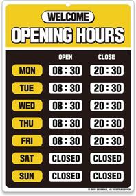 img 4 attached to GEEKBEAR Business Hours Sign (Yellow) – Opening Hour Sign - Store Hours Sign – Hours Of Operation Signs For Business – Open Sign With Hours – Store Or Office Hours Sign Changeable