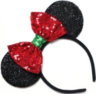 cl gift christmas mickey and minnie ears: 🎅 festive disney mouse ear headbands for xmas and holiday fun logo