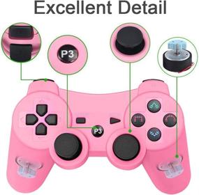 img 2 attached to Wireless Double Vibration Remote Gamepad for Sony Playstation 3 - Vinonda PS3 Controller (Pink) + Charging Cable