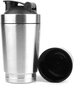 img 1 attached to 🍶 Convenient Stainless Protein Shaker with Built-in Storage Compartment