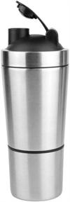 img 2 attached to 🍶 Convenient Stainless Protein Shaker with Built-in Storage Compartment