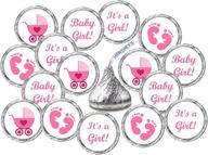 👶 324 pink its a girl baby shower favors stickers: perfect for baby shower or baby sprinkle party, adorable baby shower kisses stickers, cute baby shower pink favors, personalized baby shower labels, celebrate with its a girl kisses! logo