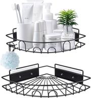 🚿 upgraded matt black shower caddy corner shelf: wall mounted bath organizer for toilet, dorm, and kitchen - adhesive and screw options available logo