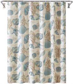 img 4 attached to 🐚 YOSTEV Starfish and Seashells Ivory Fabric Shower Curtain: 3D Printed, Waterproof, 72x72 Inches, with Hooks