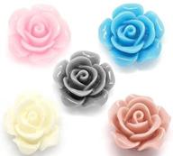 🌸 housweety 100 assorted resin flower embellishments for jewelry making findings 14x6mm (1/2"x1/4") logo