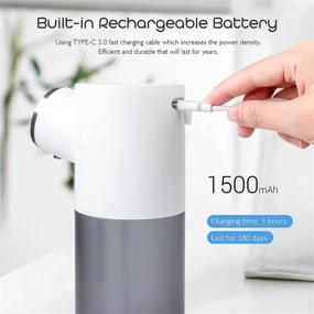 img 1 attached to 🧼 Iorbur Automatic Foaming Soap Dispenser - 320ml Rechargeable & Touchless Hand Sanitizer with Motion Sensor IPX4 Waterproof - Ideal for Kitchen, Bathroom, Hotel, Restaurant