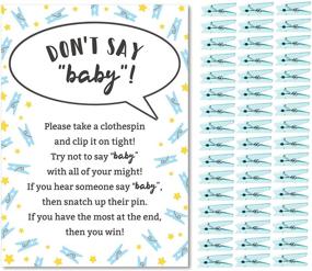 img 3 attached to 👶 Don't Say Baby Game for Boys Baby Shower: Engaging Clothespin Game with Sign and 48 Mini Blue Clothespins