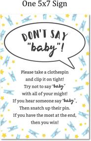 img 2 attached to 👶 Don't Say Baby Game for Boys Baby Shower: Engaging Clothespin Game with Sign and 48 Mini Blue Clothespins