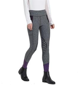 img 2 attached to Premium HR Farm Women's Silicone Tights: Gel Grip Pull On Leggings with Pocket - Ultimate Comfort for Horse Riding with UPF50+ Protection