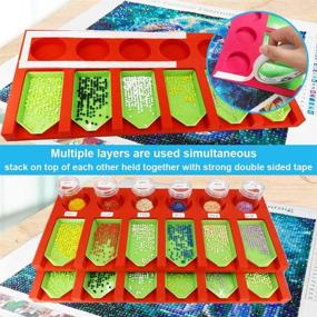 img 2 attached to 💎 Diamond Painting Accessories Tray Organizer for Adults, Multi-Boat Holder for Tray Jar Containers, Diamond Painting Tools Kits Multi-Batch Ideal Craft Arts Gift. (6-Slot Tray)