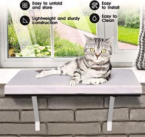 img 3 attached to Topmart Cat Window Seat Wall Mount Perch: Space-Saving 360° Sunbathing Furniture for Cats - Durable & Steady Kitten Shelf