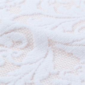 img 3 attached to ALFRED SUNG HOME 6 Piece Jacquard Towel Set: Absorbent, Quick Dry, Soft, Pink Peach/White Patterned Bathroom Towels