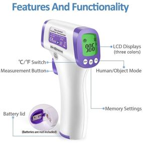 img 1 attached to 🌡️ Infrared Forehead Thermometer - LCD Display, High Caliber Sensor, No Contact - Ideal for Medical Offices and Hospitals