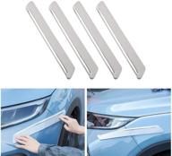 atmomo 4pcs car bumper guard protector rubber strips anti-collision strip car front rear bumper protector trim exterior accessories logo