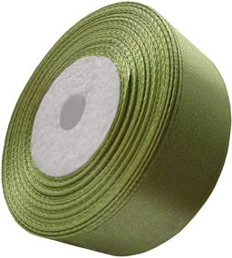 img 1 attached to 🎁 Olive Light Green Satin Solid Ribbon Roll - 1 inch x 25 Yards - Perfect for Crafts and Gifts