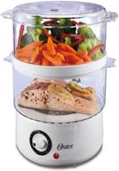 🥦 oster double tiered food steamer ckststmd5-w-015: convenient 5 quart steaming - white логотип