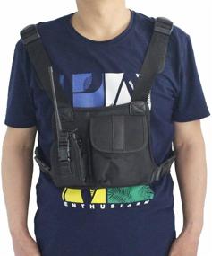 img 3 attached to Enhance Communication Efficiency with the GoodQbuy Universal Radio Harness Chest 🎧 Rig Bag Pocket Pack Holster Vest for Two Way Radio (Rescue Essentials)