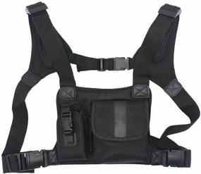 img 4 attached to Enhance Communication Efficiency with the GoodQbuy Universal Radio Harness Chest 🎧 Rig Bag Pocket Pack Holster Vest for Two Way Radio (Rescue Essentials)