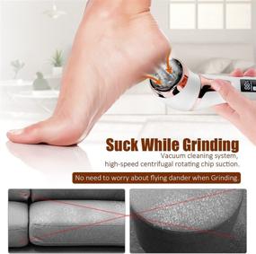 img 3 attached to 🦶 Rechargeable Electric Callus Remover for Feet with Vacuum Absorption - Professional Dead Skin Remover for Cracked Heels, Dry & Wet Skin Care - Includes 3 Roller Heads