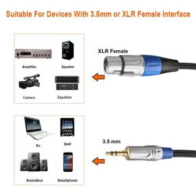 img 3 attached to 🎙️ TISINO XLR к 3.5 мм микрофонный кабель - Женский XLR к 1/8 дюйма микрофонный кабель для видеокамер, зеркальных камер и других устройств - 3.3 фута