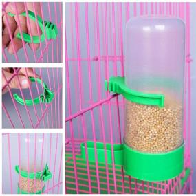 img 3 attached to 🦜 4 Pack Bird Parrot Food and Water Dish Set: Stainless Steel Feeding Cups & Plastic Water Dispenser Bottle for Chinchilla, Ferret, Cockatiel, Conure, Parakeet