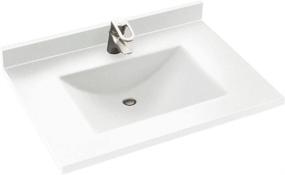 img 1 attached to 🦢 Swanstone CV02231.010 Contour Solid Surface Single-Bowl Vanity Top - 31-in White