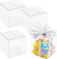 🎁 clear favor boxes: 30pcs 4x4x4" transparent gift box for cupcakes, macarons, candy, cookies, ornaments & gifts - perfect for wedding party, baby shower & more logo