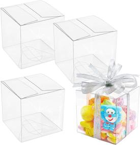 img 4 attached to 🎁 Clear Favor Boxes: 30pcs 4x4x4" Transparent Gift Box for Cupcakes, Macarons, Candy, Cookies, Ornaments & Gifts - Perfect for Wedding Party, Baby Shower & More