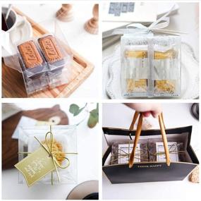 img 1 attached to 🎁 Clear Favor Boxes: 30pcs 4x4x4" Transparent Gift Box for Cupcakes, Macarons, Candy, Cookies, Ornaments & Gifts - Perfect for Wedding Party, Baby Shower & More