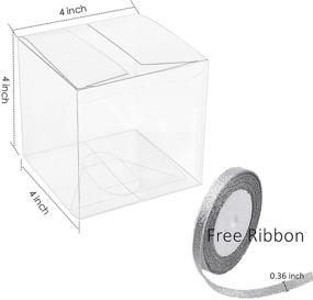 img 3 attached to 🎁 Clear Favor Boxes: 30pcs 4x4x4" Transparent Gift Box for Cupcakes, Macarons, Candy, Cookies, Ornaments & Gifts - Perfect for Wedding Party, Baby Shower & More