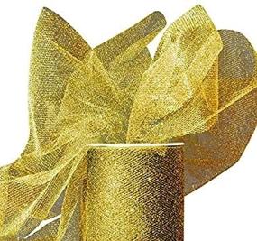 img 3 attached to ✨ Sparkling Tulle Ribbon Rolls - Gold - 25 Yards - 6 Inches Wide: Add Glamour to your Decor!