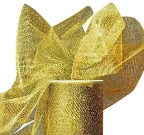 img 1 attached to ✨ Sparkling Tulle Ribbon Rolls - Gold - 25 Yards - 6 Inches Wide: Add Glamour to your Decor!