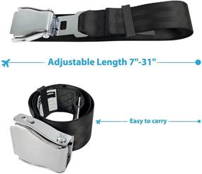 img 3 attached to ✈️ WaiNynyda Black Airplane Seat Belt Extender - Adjustable 7-31" for Most Airlines excluding Southwest