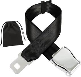 img 4 attached to ✈️ WaiNynyda Black Airplane Seat Belt Extender - Adjustable 7-31" for Most Airlines excluding Southwest