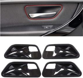 img 4 attached to 🚪 Крышка ручки двери из углеродного волокна и пластика ABS для BMW 3 4 Series F30 F32 F35 316i 318i 320li 2013-2018