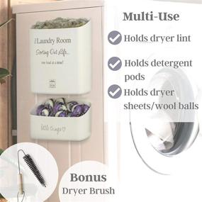 img 3 attached to 🧲 Magnetic Lint Bin Set: Smart Laundry Organization & Storage Solution with Decorative Accessories for Space Saving in Laundry Room - Large & Small Slim Magnetic Boxes for Lint, Detergent Pods