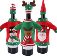 🎄 ourwarm 3pcs christmas wine bottle cover: festive ugly christmas sweater party decorations logo