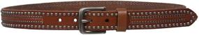 img 2 attached to Riveted Nailhead Studded Cowhide Leather Men's Accessories