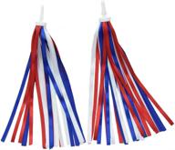 🚲 patriotic bicycle ribbon streamer scooter tassel for july 4th independence day bike and tike parade, red white blue, 1 pair logo