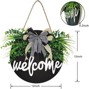 img 2 attached to 🏡 Pinkpum Front Door Decor: Welcome Sign for Front Door, Spring Front Porch Decor, Rustic Wooden Wreath Door Hanging – Outdoor Farmhouse Welcome Home Signs for Porch, Wall, and Home Decoration