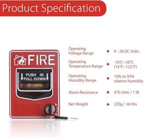 img 3 attached to 🔥 High-Quality Fire Alarm Manual Call Point: Conventional Dual Action Wired Emergency Pull Station [1 Pack]