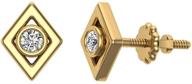 dazzling diamond earrings: kite-shape studs in bezel settings, crafted in 10k gold (0.10 ctw) logo