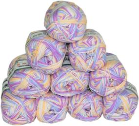img 2 attached to Mangocore 500g 10Pcs Bamboo Cotton Hand Knitting Yarn - Soft, Smooth, and Natural Baby Cotton Yarn in Mix White, Purple, and Yellow - Knitted with 2.25mm Needles