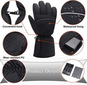 img 3 attached to 🧤 Rabbitroom Rechargeable Electric Heated Gloves: Waterproof, Touchscreen Thermal Insulation for Women & Men - Perfect for Skiing, Motorcycling, Hiking, and More!