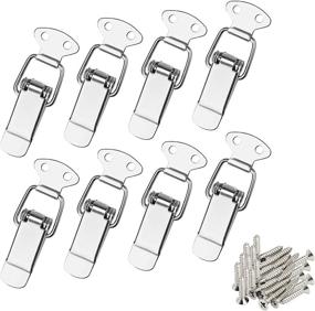 img 4 attached to Premium Stainless Steel Spring Loaded Toggle - 8Pcs with 32Pcs Mounting Screws | AUHOKY Latch Catch Hasps Clamp Clip for Case Box Chest Trunk (72mm Overall Length)