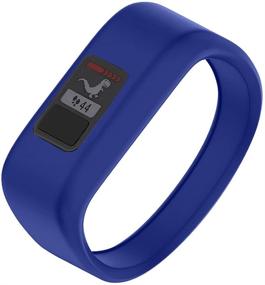 img 4 attached to 👧 NotoCity Soft Silicone Replacement Watch Bands for Boy Girls - Compatible with Garmin Vivofit JR/JR 2/3 Bands, Dark Blue Small